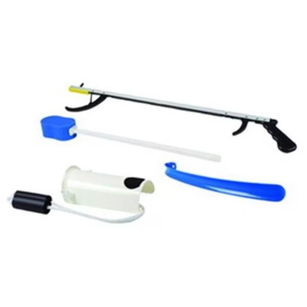 Fabrication Enterprises 86-0071 Hip Kit No 1 - 32 in. Reacher; Contoured Sponge; Sock & Stocking Aid; 18 in. Plastic Shoehorn, Fabrication Enterprises, Mfr#: 86-0071